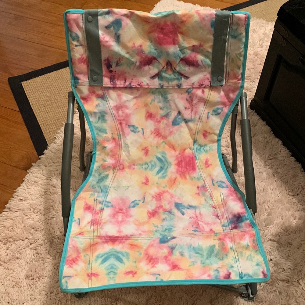 MONOGRAMMED Beach Chair w/zipped pocket on the back that is removable.